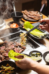 delicious food in asian restaurant 