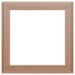 3D素材_木製の額縁_正方形_茶色