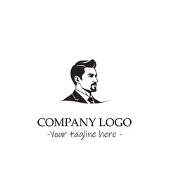 a man silhouette black and white illustration for logo company vector image