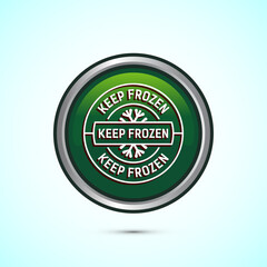 Fototapeta premium Keep frozen icon design illustration, Frozen product badge label sign, Green color round button design