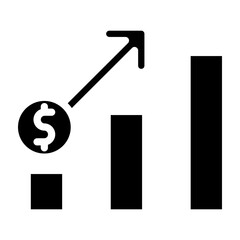 Revenue Growth Vector Glyph Icon Design
