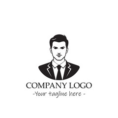 a man silhouette black and white illustration for logo company vector image