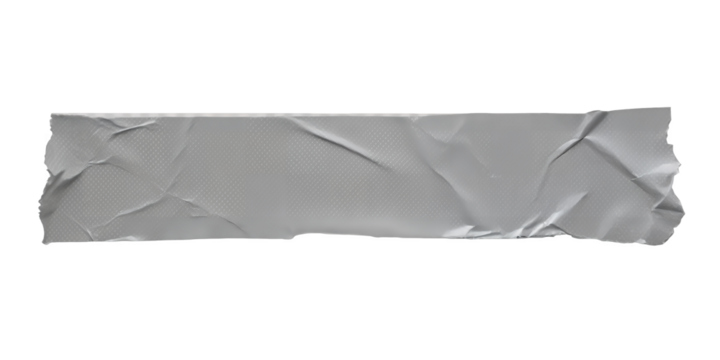 Strength in Every Strip: A close-up perspective of a gray duct tape, exhibiting a wrinkled surface, hinting at the countless uses of the versatile tool.