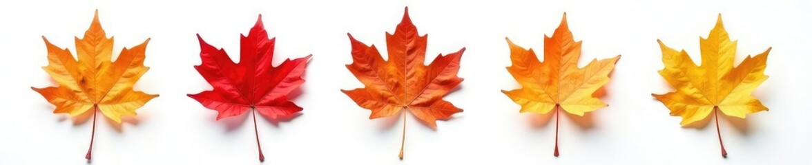 delicate maple leaf isolation on white background, isolated, flat lay, nature