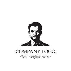 a man silhouette black and white illustration for logo company vector image