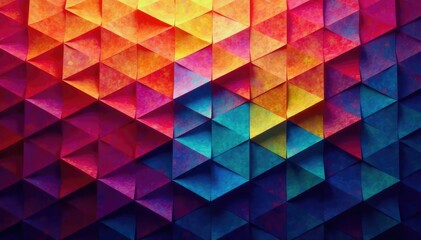 Obraz premium Intricate tessellation of geometric shapes in vibrant hues, digital, tile