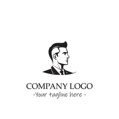 a man silhouette black and white illustration for logo company vector image