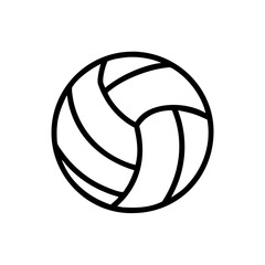 Volleyball icon illustration in black line art  