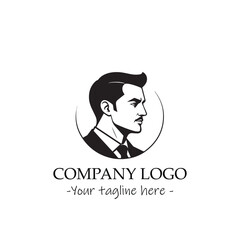 a man silhouette black and white illustration for logo company vector image