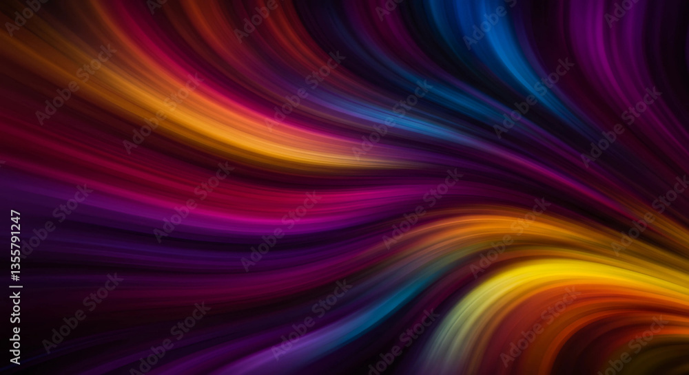 Poster abstract colorful wave pattern with dark background art