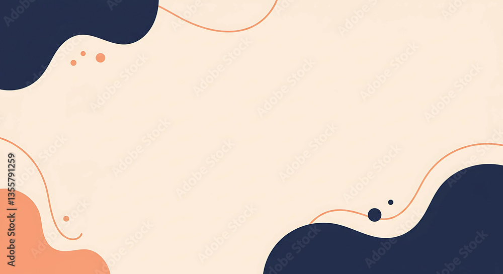 Poster abstract background with wavy shapes and curved lines