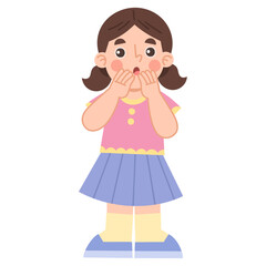 Surprised Girl Character Illustration