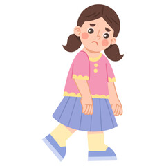 Illustration of a girl feeling sad