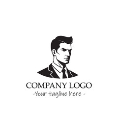 a man silhouette black and white illustration for logo company vector image