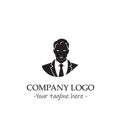 a man silhouette black and white illustration for logo company vector image