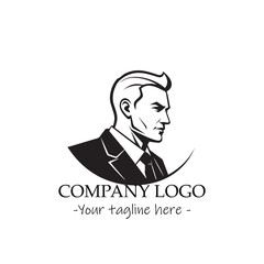 a man silhouette black and white illustration for logo company vector image