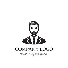 a man silhouette black and white illustration for logo company vector image