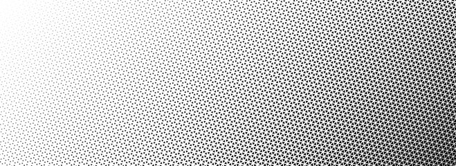 Triangle halftone gradient background. Geometric triangular tech pattern texture. Black abstract fading gradation wallpaper. Vector vanishing mosaic pop art backdrop for flyer, poster, banner, booklet