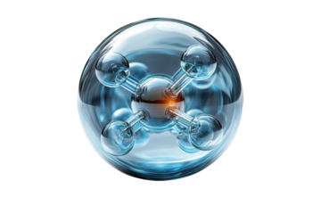 A detailed depiction of a molecular structure with spherical atoms interconnected, isolated on white background.