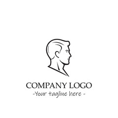 a man silhouette black and white illustration for logo company vector image