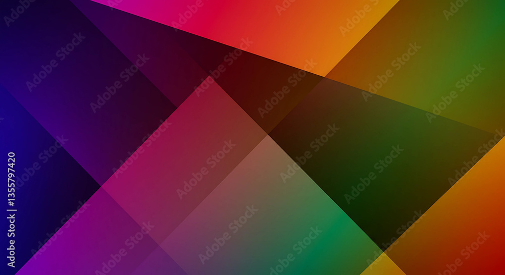 Poster abstract design with overlapping colorful polygons shapes