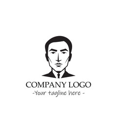 a man silhouette black and white illustration for logo company vector image
