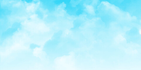 Vibrant Blue Sky with White Clouds in a Beautiful Summer Day Photo