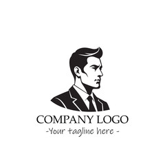 a man silhouette black and white illustration for logo company vector image
