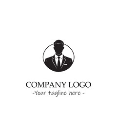 a man silhouette black and white illustration for logo company vector image