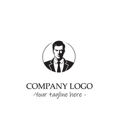 a man silhouette black and white illustration for logo company vector image