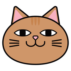 猫　イラスト　顔　茶トラ