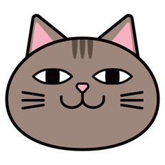 猫　イラスト　顔　キジトラ