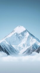 Obraz premium Majestic Snow-Capped Mountain Peaks Serene Landscape Nature Photography Breathtaking Environment Clear View Tranquil Beauty