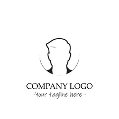 a man silhouette black and white illustration for logo company vector image