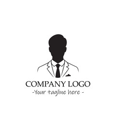 a man silhouette black and white illustration for logo company vector image