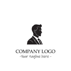 a man silhouette black and white illustration for logo company vector image