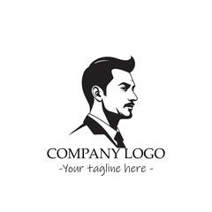 a man silhouette black and white illustration for logo company vector image