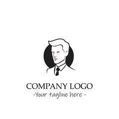 a man silhouette black and white illustration for logo company vector image