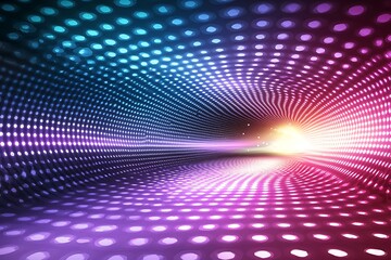Obraz premium Abstract Light Tunnel with Colorful Dots.