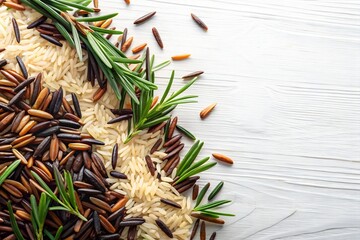 Wild Rice on White Background