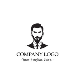 a man silhouette black and white illustration for logo company vector image