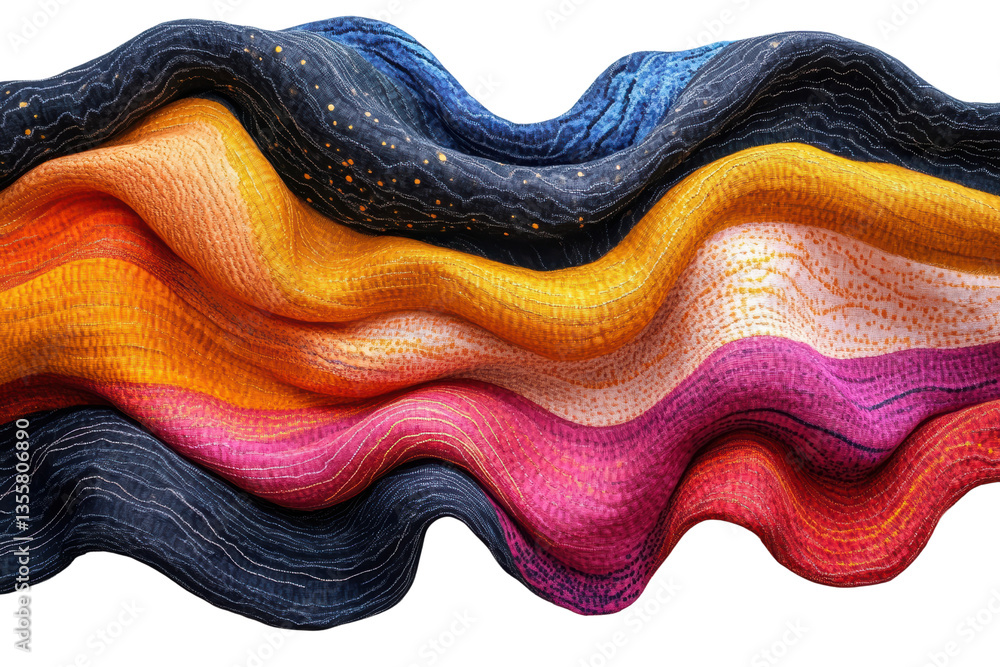 Poster colorful wave patterns in vibrant hues creating a dynamic visual appeal.