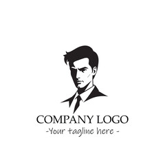 a man silhouette black and white illustration for logo company vector image