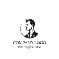 a man silhouette black and white illustration for logo company vector image