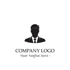 a man silhouette black and white illustration for logo company vector image