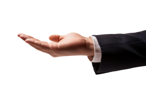 hand reaching out Isolated on Transparent or White Background