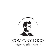 a man silhouette black and white illustration for logo company vector image