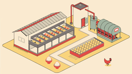 egg factory plant agriculture poultry chicken farm
