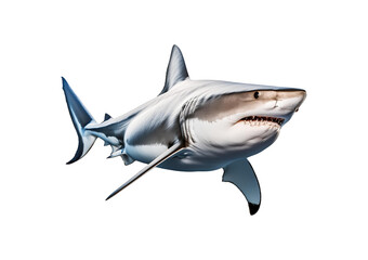 White shark Isolated on transparent or white background