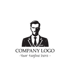 a man silhouette black and white illustration for logo company vector image